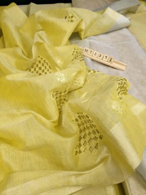 Latest tissue by chanderi silk sarees with blouse (3)