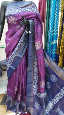Latest zari border tussar silk sarees (10)