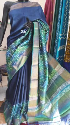 Latest zari border tussar silk sarees (2)