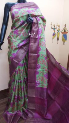 Latest zari border tussar silk sarees (3)