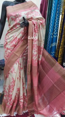 Latest zari border tussar silk sarees (7)
