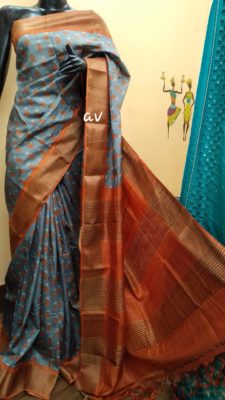 Latest zari border tussar silk sarees (9)