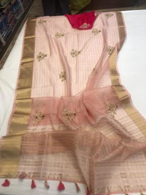 Organza fancy sarees with blouse (4)