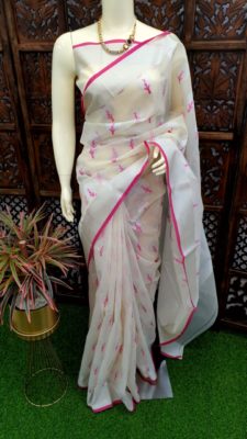 Organza weaving sarees with blouse (5)