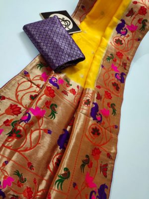 Pure banaras moonga sarees with blouse (12)