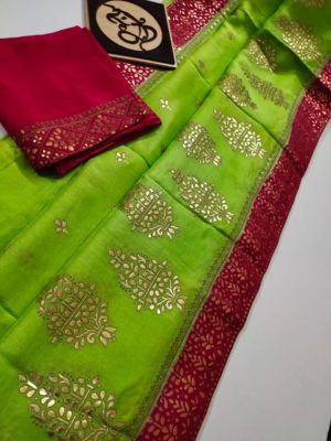 Pure banaras moonga sarees with blouse (2)