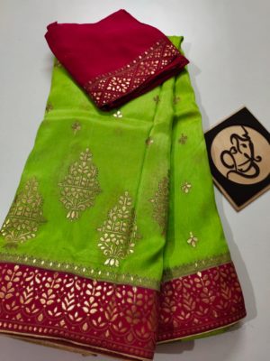 Pure banaras moonga sarees with blouse (4)
