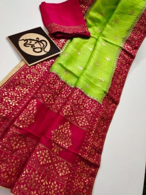 Pure banaras moonga sarees with blouse (5)