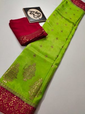 Pure banaras moonga sarees with blouse (6)