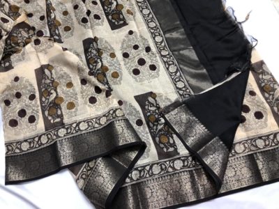 Pure chanderi cotton silk sarees with blouse. (5)