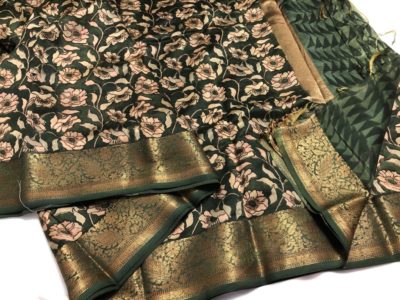 Pure chanderi cotton silk sarees with blouse. (7)