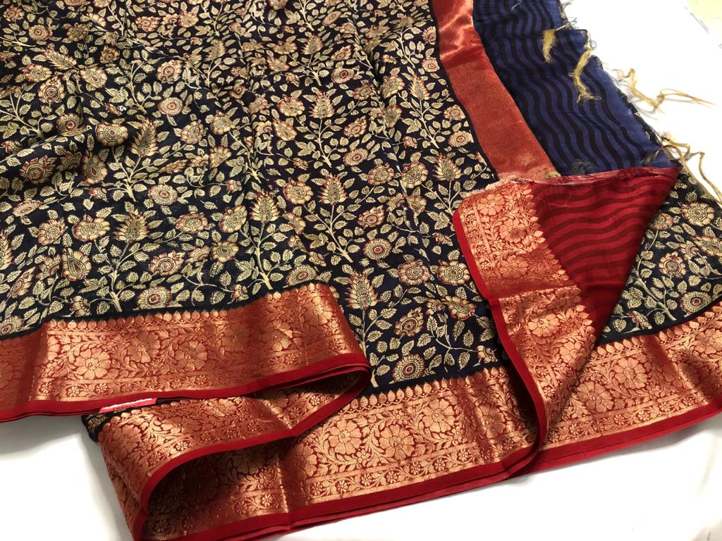 Pure chanderi cotton silk sarees with blouse. (8)