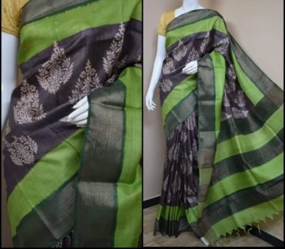 Pure handwoven zari border tussar silk sarees (2)