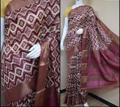 Pure handwoven zari border tussar silk sarees (7)