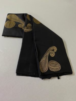 Pure kanchi handloom silk with instrumental design (1)