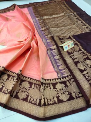 Pure katan silk sarees with blouse (10)