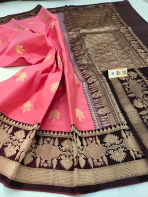 Pure katan silk sarees with blouse (11)