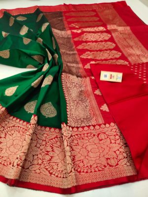 Pure katan silk sarees with blouse (12)