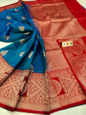 Pure katan silk sarees with blouse (13)
