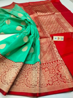 Pure katan silk sarees with blouse (15)