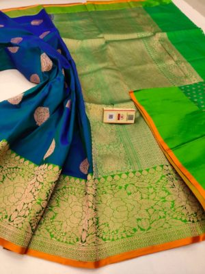 Pure katan silk sarees with blouse (19)