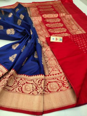 Pure katan silk sarees with blouse (21)
