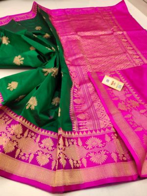 Pure katan silk sarees with blouse (6)