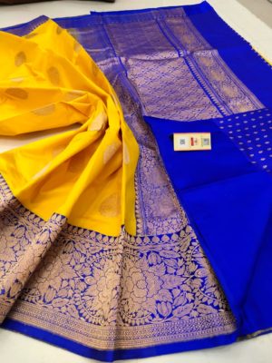 Pure katan silk sarees with blouse (9)