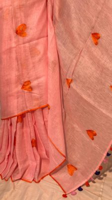 Pure linen sarees with blouse (1)