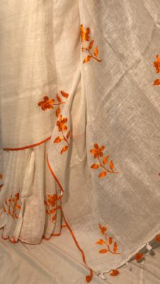 Pure linen sarees with blouse (6)