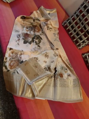 Pure organza sarees with floral prints (1)