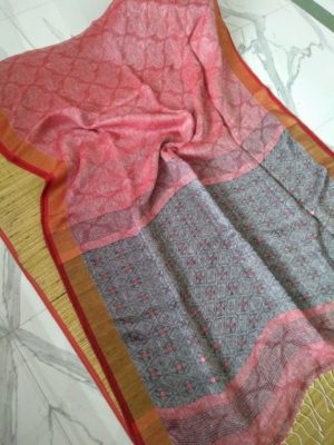 Very soft and pure linen sarees (6)