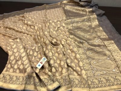 beautiful collection in khaddi georgettes with blouse (9)