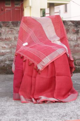 pure linen by linen plain sarees (1)