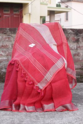 pure linen by linen plain sarees (10)