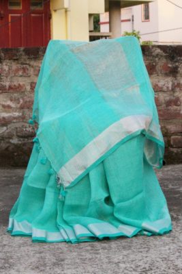 pure linen by linen plain sarees (11)
