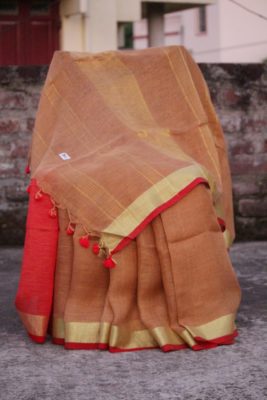 pure linen by linen plain sarees (3)