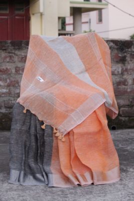 pure linen by linen plain sarees (5)