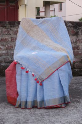 pure linen by linen plain sarees (6)