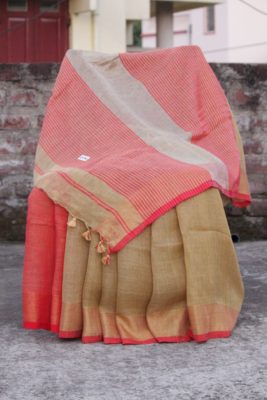 pure linen by linen plain sarees (8)