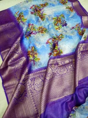 Banarasi Handloom Pure Linen Silk Sarees (13)