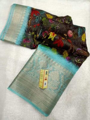 Banarasi Handloom Pure Linen Silk Sarees (15)