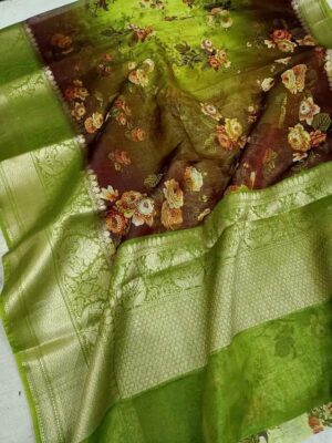 Banarasi Handloom Pure Linen Silk Sarees (17)