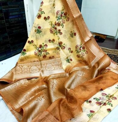 Banarasi Handloom Pure Linen Silk Sarees (19)