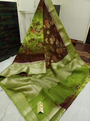 Banarasi Handloom Pure Linen Silk Sarees (21)