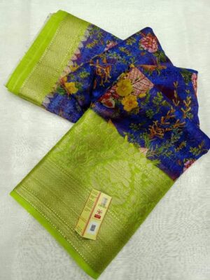 Banarasi Handloom Pure Linen Silk Sarees (7)