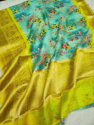 Banarasi Handloom Pure Linen Silk Sarees (9)