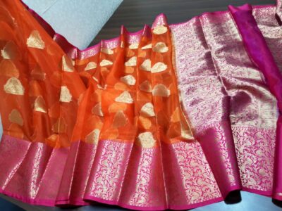 Latest Kanchi Organza Sarees With Blouse (1)