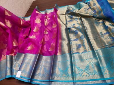 Latest Kanchi Organza Sarees With Blouse (27)