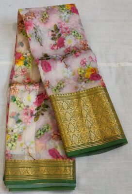 Latest Pure Organza Sarees With Printed Design (1)